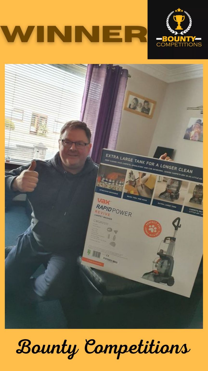 Won a Vax Upright Carpet Cleaner Bounty Competitions